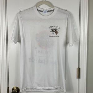 Port &Company white short sleeved tee shirt size small. Las Vegas Steiner’s